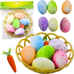 Adornos de Pascua en cestita con huevos y zanahoria, 7 uds