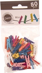 Mini pinzas de madera de colores 2,5 cm (50 uds.)