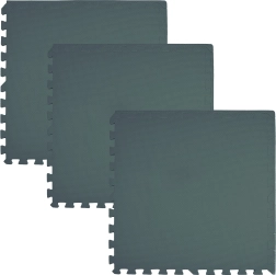 Alfombrilla de suelo de espuma blanda tipo puzzle 180 × 60 cm, 3 piezas, verde oscuro
