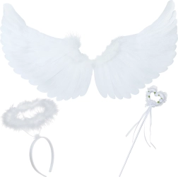 Alas de ángel Ruhhy con aureola y varita - set de 3 piezas