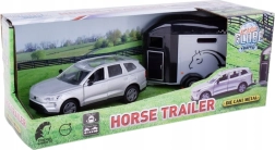 Kids Globe Volvo EX90 con remolque para caballos y caballo