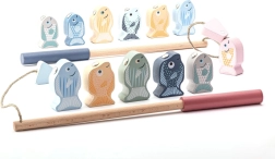 Cubika pesca en tonos pastel – juego magnético de madera para niños, 14 piezas