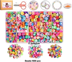 Juego de cuentas de colores 1000 uds para manualidades DIY