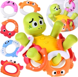 Tortuga de baño interactiva con fuente de agua