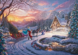 Disney Cenicienta con el príncipe en Navidad puzzle de 1000 piezas