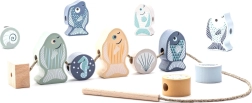Cubika pastel: peces para ensartar y animales marinos – set de ensartado de madera