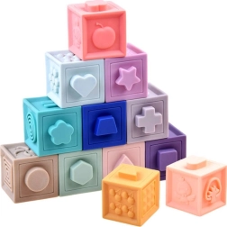 Set de cubos blandos de silicona con textura PIXINO – 12 uds.