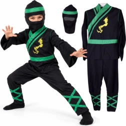 Disfraz infantil de ninja con detalles verdes, talla M