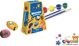 Set para pintar piedras con pinturas y pinceles en caja 19 × 14 × 5 cm