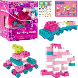 Bloques de construcción espaciales en colores pastel, 230 piezas, rosas