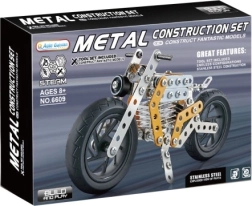 Kit de construcción metálico de moto amarillo (162 piezas)