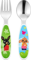 Cubiertos infantiles de Bing con tenedor y cuchara