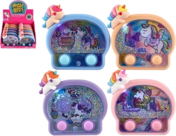 Juego de anillas acuático Unicornio con luces, juguete infantil de bolsillo
