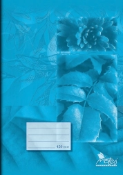 Cuaderno escolar A4 liso, 20 hojas, azul