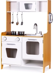 Cocina infantil de madera con quemadores multimedia ECOTOYS
