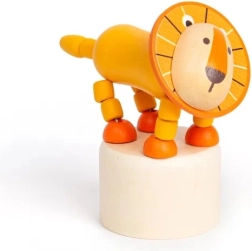 Bigjigs Toys Animal de madera que se mueve Safari León