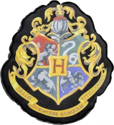 Cojín HARRY POTTER – escudo de Hogwarts, negro 37 × 32 × 5 cm