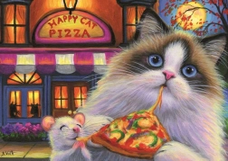 Puzzle de pizza para gatos - variedad de sabores