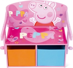 Banco infantil Peppa Pig 3 en 1 (banco, escritorio y caja para juguetes)