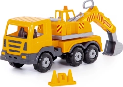 Excavadora de plástico Auto Prestíž 43 cm – brazo giratorio y pala mecánica