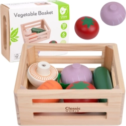 Mundo Clásico Cesta de madera con verduras
