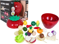 Set para cortar fruta y verdura en caja con forma de fresa con accesorios