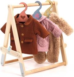 Perchero con perchas para muñeca Djeco