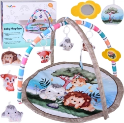 Colorida alfombra infantil de juego y educativa con animalitos