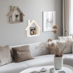 Estante decorativa de pared con forma de casita - 1 unidad
