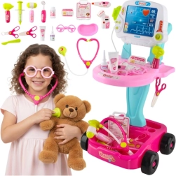 Set de pequeño doctor con carrito móvil rosa KRUZZEL