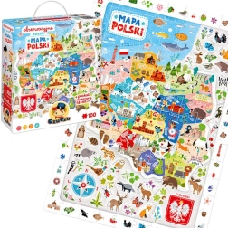 Puzzle de observación - Mapa de Polonia 100 piezas