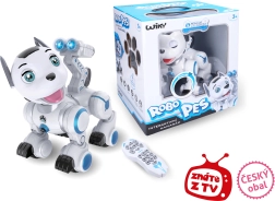 Perro robótico RC con efectos de luz y sonido, carga USB, 23 cm
