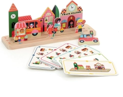 Vilac Juego de madera Construye bien. Ciudad
