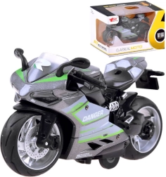 Modelo metálico de motocicleta con motor de retroceso