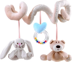 Espiral de peluche para cochecito con juguetes