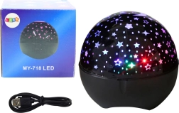 Proyector de estrellas lámpara nocturna y altavoz Bluetooth 2 en 1 negro