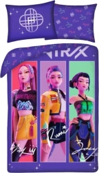 Ropa de cama de algodón K-Pop Demon Hunters HUNTR/X Trio morada