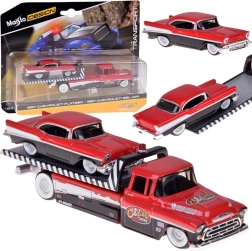 Set metálico Maisto 1:64 – grúa CHEVROLET Flatbed 1957 y CHEVROLET Bel Air