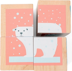 Cubos de madera con imágenes de animales del norte – 4 uds
