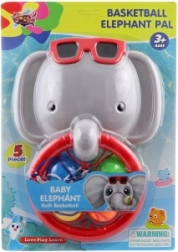 Canasta para la bañera con elefante – mini baloncesto para niños