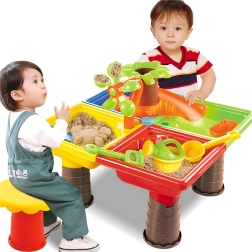 Mesa infantil de agua y arena 2 en 1 con juego de accesorios