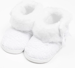 Botas de invierno con encaje para bebé New Baby blancas (0–3 meses)