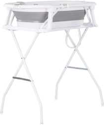 Bañera infantil plegable Chipolino Malibu con cojín y soporte gris