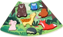Puzle de madera de animales del bosque – puzle encajable conectable