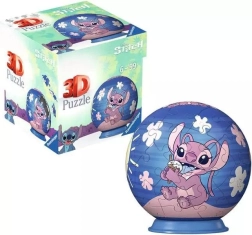 Puzzleball 3D DISNEY Stitch & Angel de 54 piezas de Ravensburger