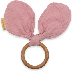 Mordedor con muselina New Baby Ears rosa