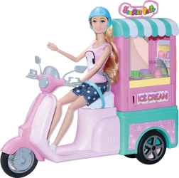 Muñeca heladera 30 cm con scooter