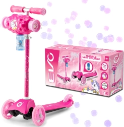 EVO Bubblz Mini Cruiser patinete infantil de tres ruedas con pompas de jabón, rosa