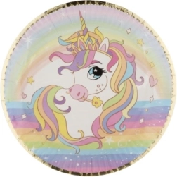 Platos de papel de unicornio, 6 uds, Ø 22,5 cm