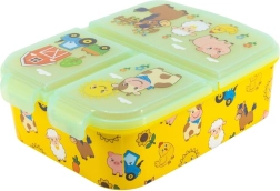 Caja grande para la merienda Stor con compartimentos, granja